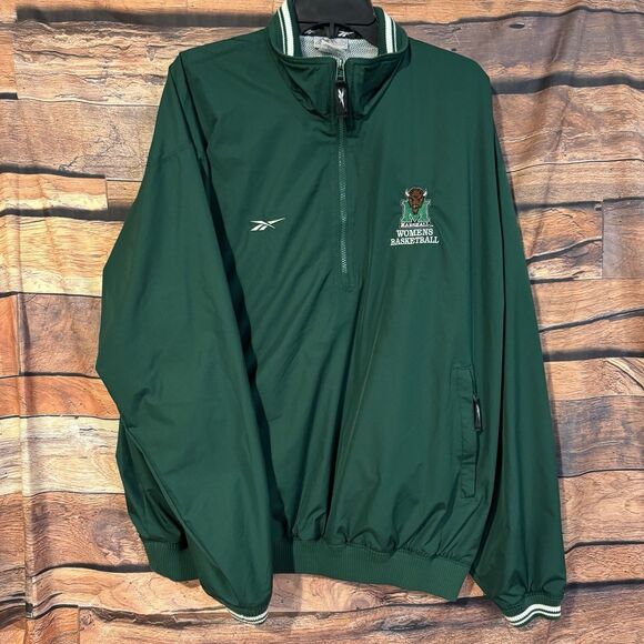 Reebok L Marshall Thundering Herd Women's Basketball Green Jacket Windbreaker - Picture 1 of 6
